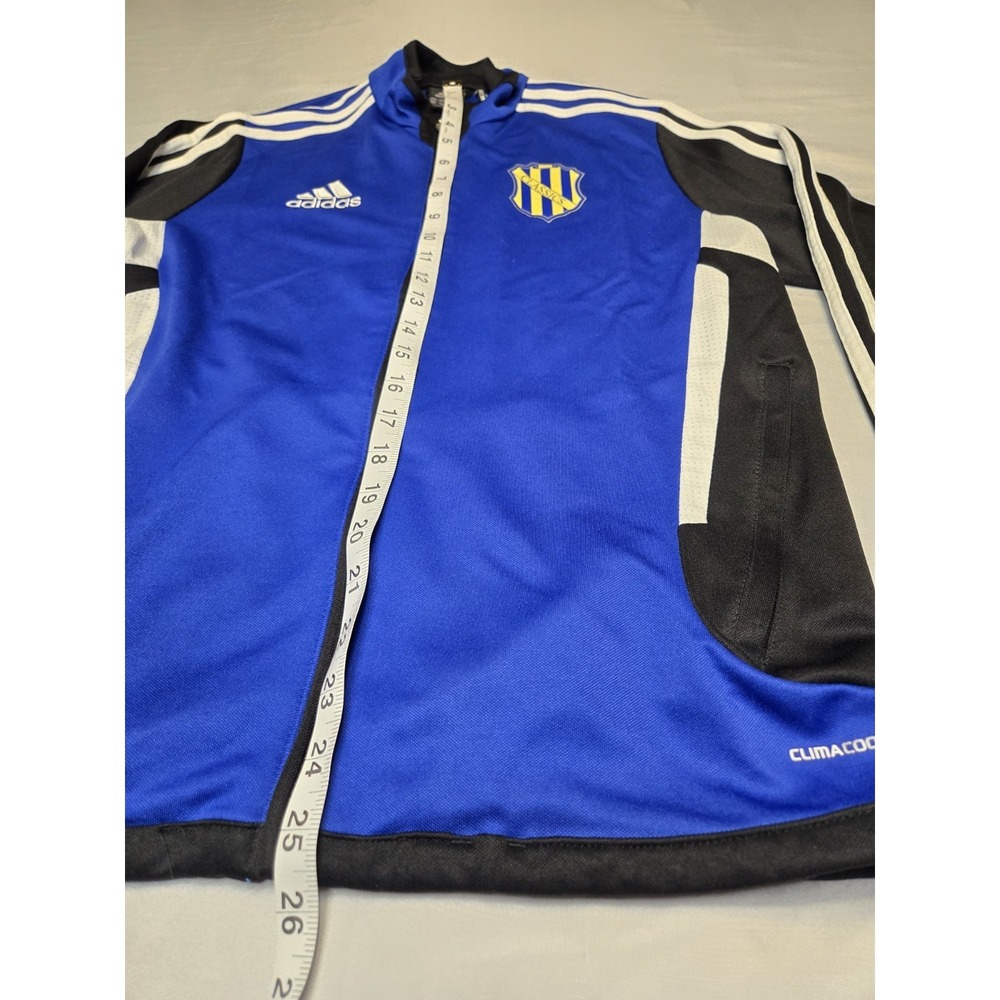 Adidas ClimaCool Track Jacket Full Zip Youth Large Classics Crest Blue Black Wht - Picture 2 of 8